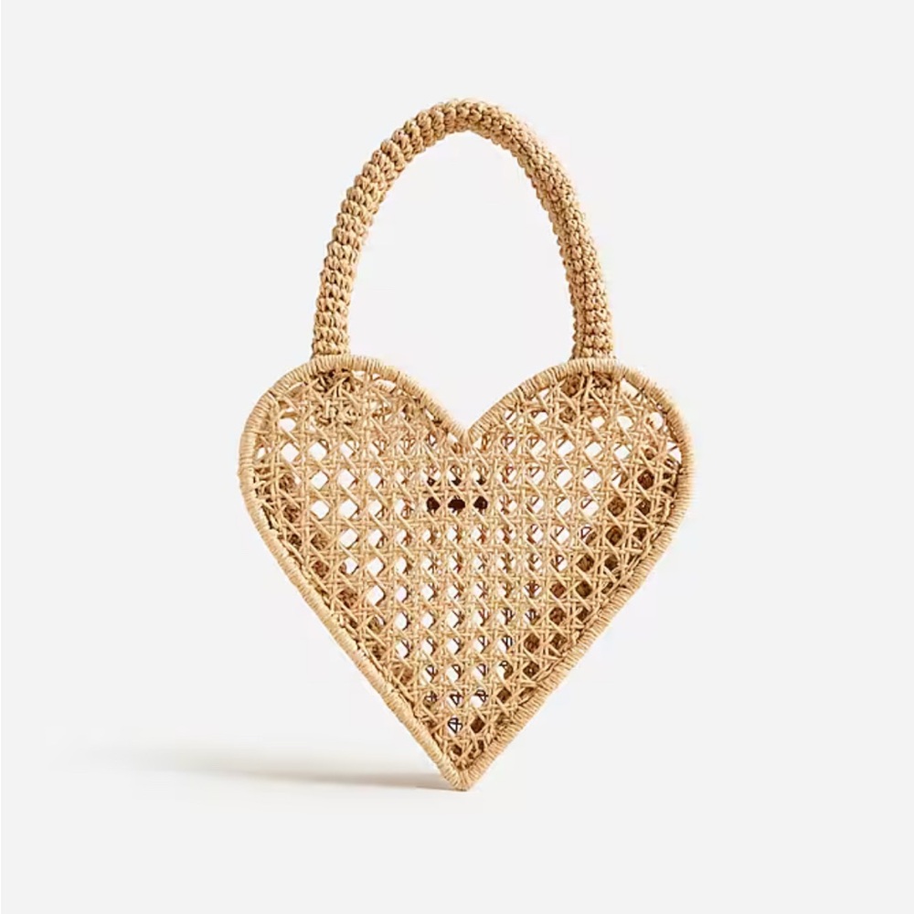 NWT JCREW Heart-Shaped Woven Bag